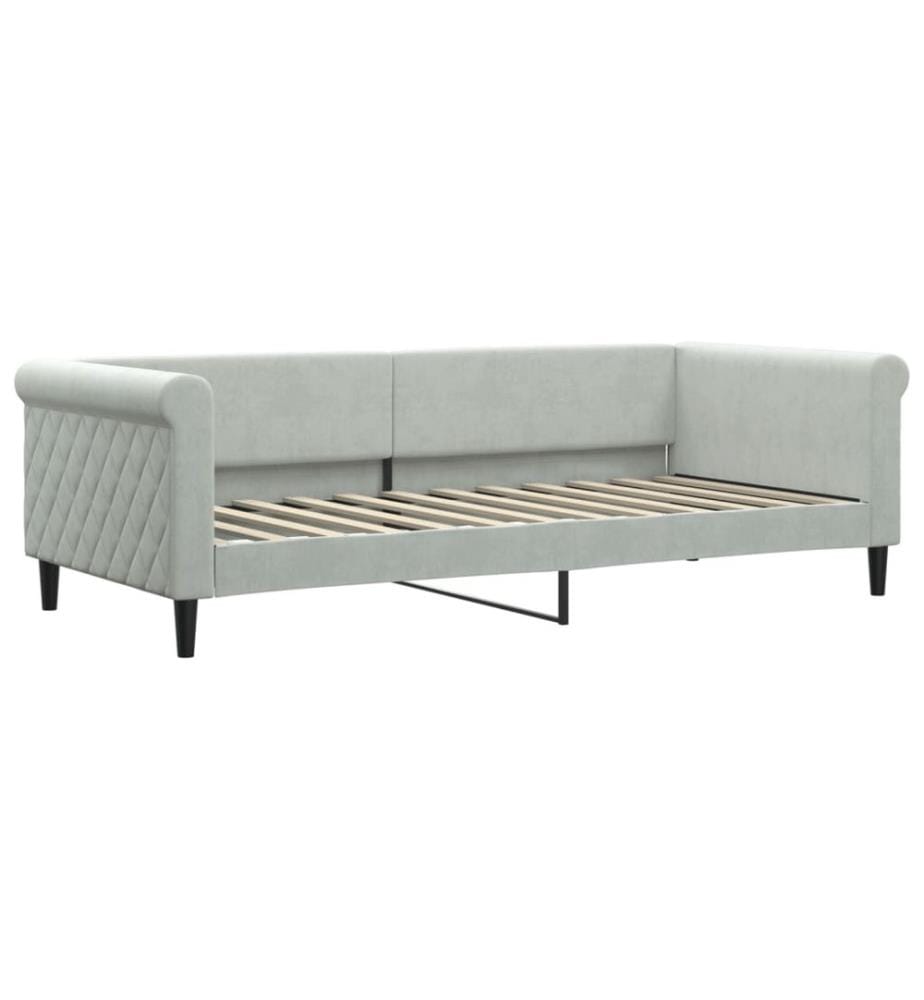 Lit de repos sans matelas gris clair 90x200 cm velours