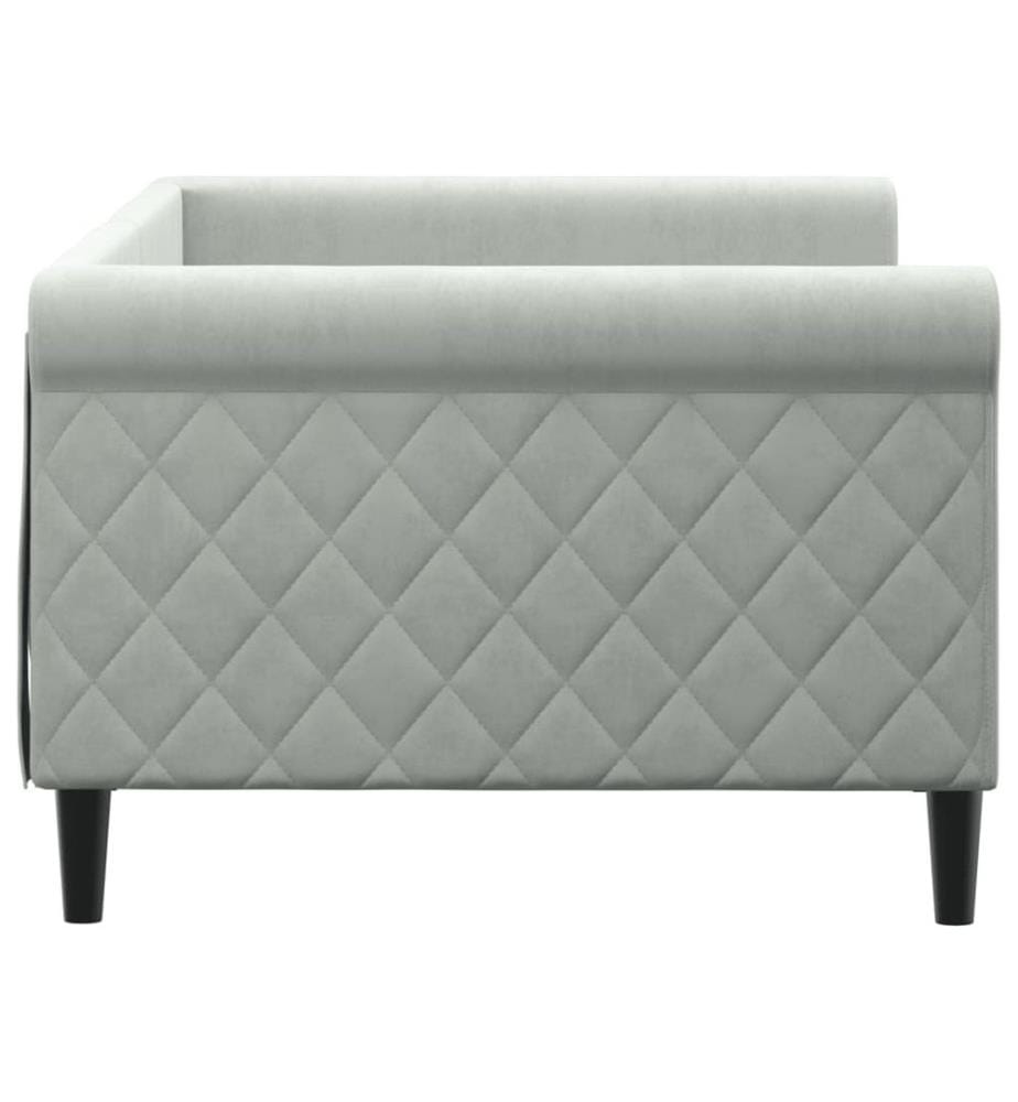 Lit de repos sans matelas gris clair 90x200 cm velours