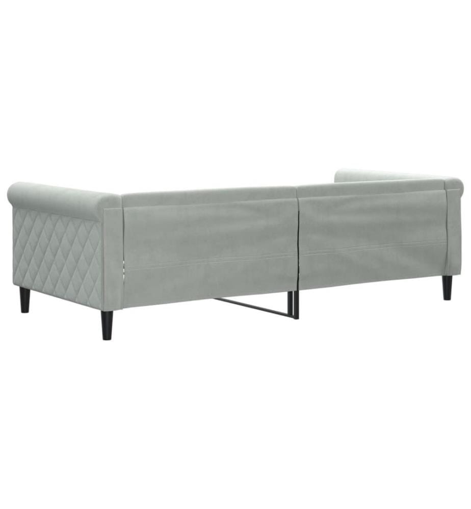 Lit de repos sans matelas gris clair 90x200 cm velours