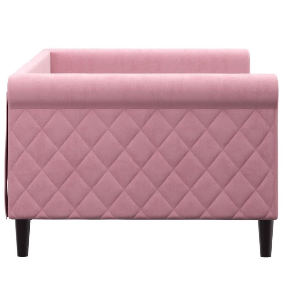 Lit de repos sans matelas rose 90x200 cm velours