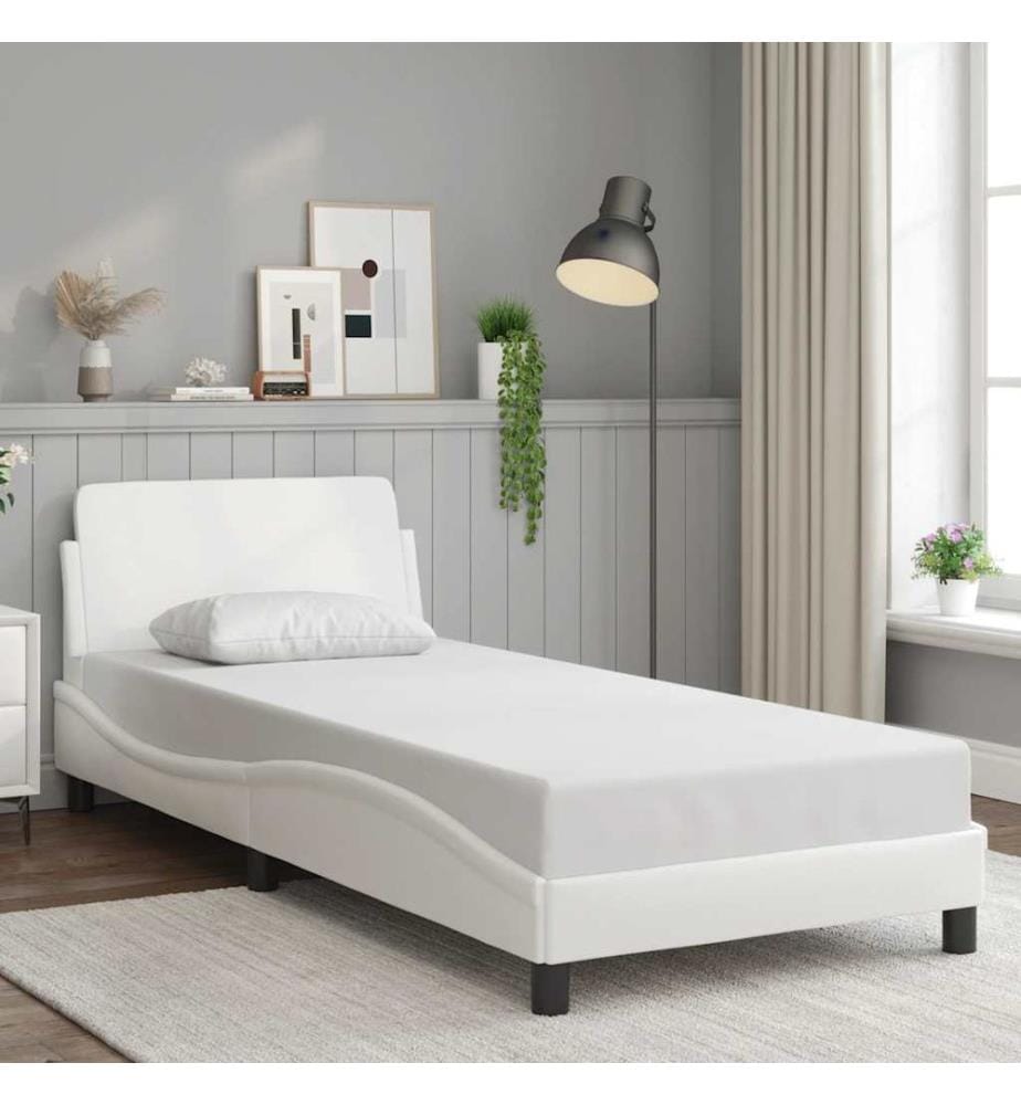 Bettgestell "Dover" Weiss 90x200 cm Kunstleder