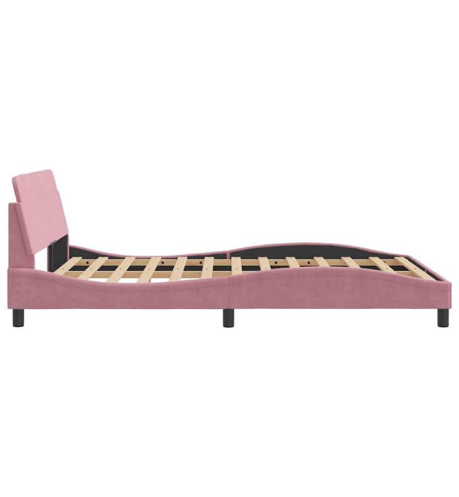 Bettgestell mit Kopfteil "Dover" Rosa 140x200 cm Samt