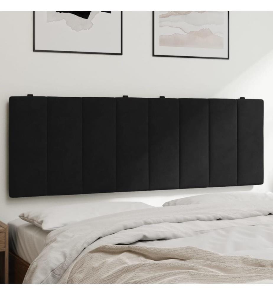 Coussin de tête de lit Hanko noir 120 cm velours