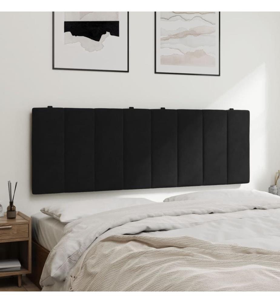 Coussin de tête de lit Hanko noir 120 cm velours