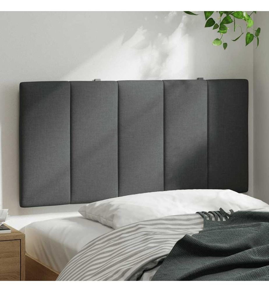 Coussin de tête de lit Hanko gris foncé 100 cm tissu
