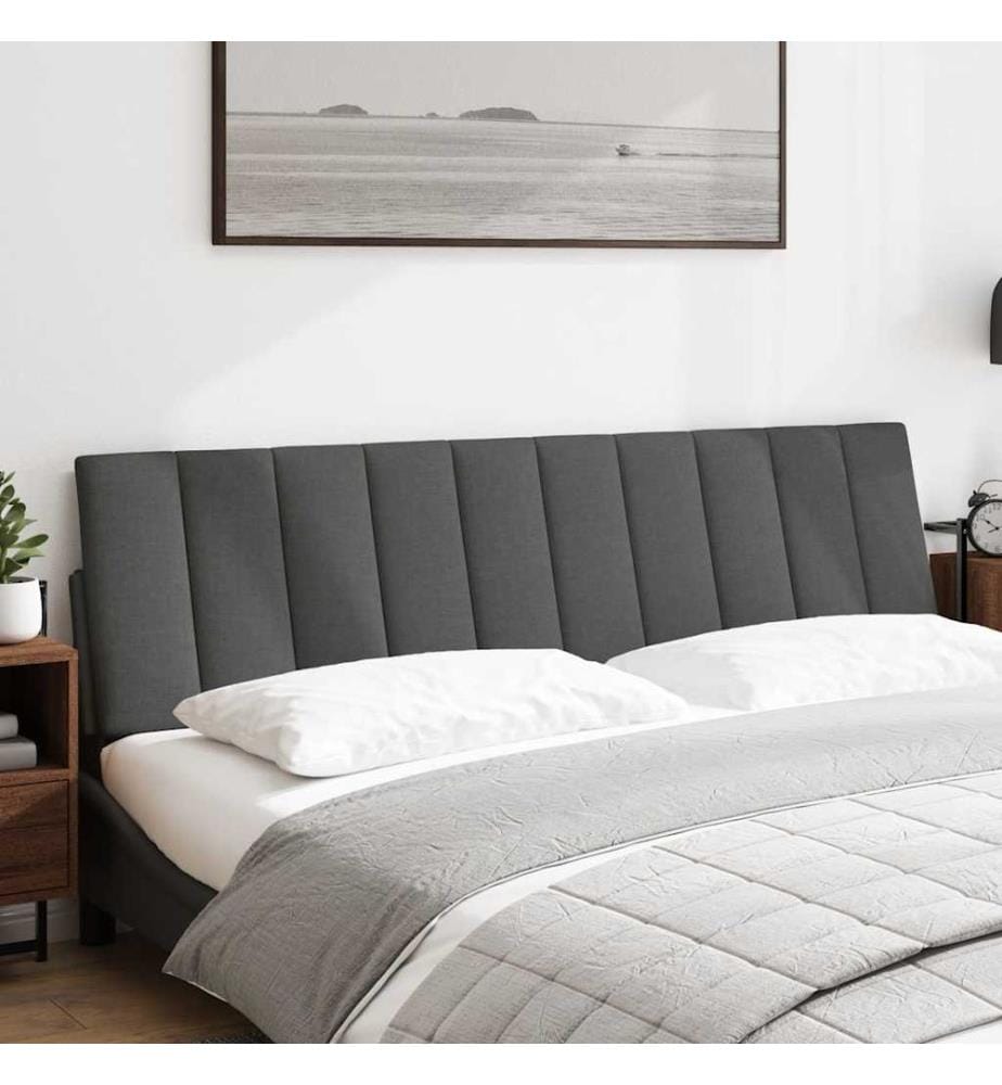 Coussin de tête de lit Hanko gris foncé 180 cm tissu
