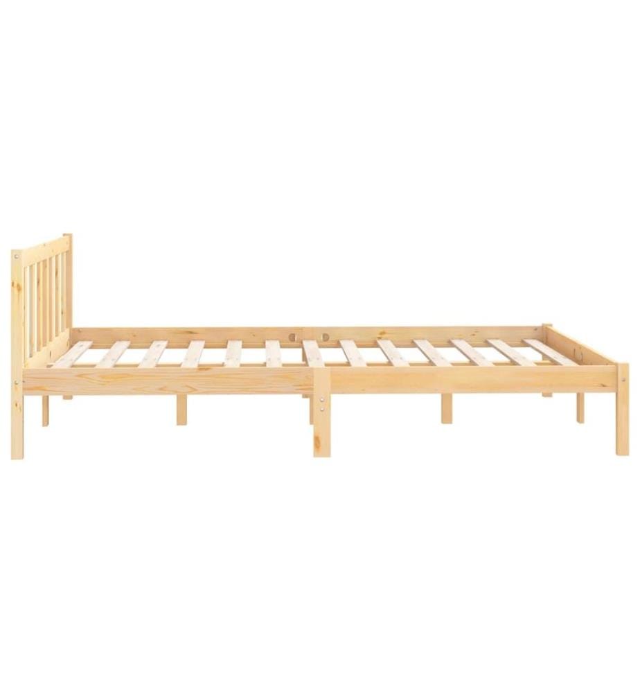 Cadre de lit sans matelas bois massif 140x200 cm
