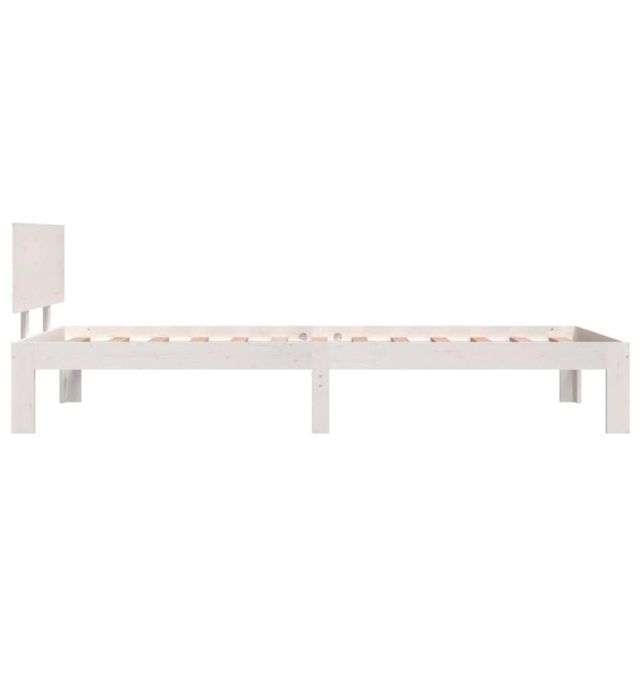 Cadre de lit sans matelas blanc bois de pin massif 90x200 cm