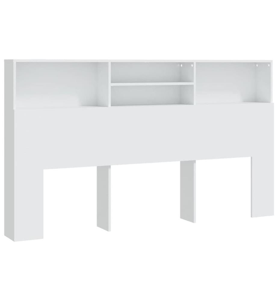 Bett-Kopfteil mit Ablagen Weiss 180x19x103,5 cm