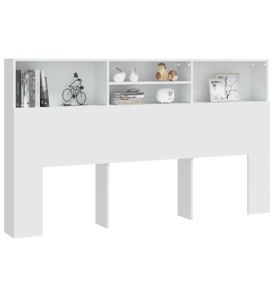 Bett-Kopfteil mit Ablagen Weiss 180x19x103,5 cm
