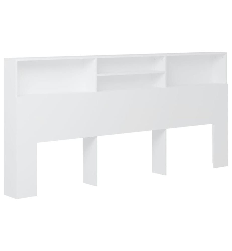 Kopfteil mit Ablagen Weiss 220x19x103,5 cm
