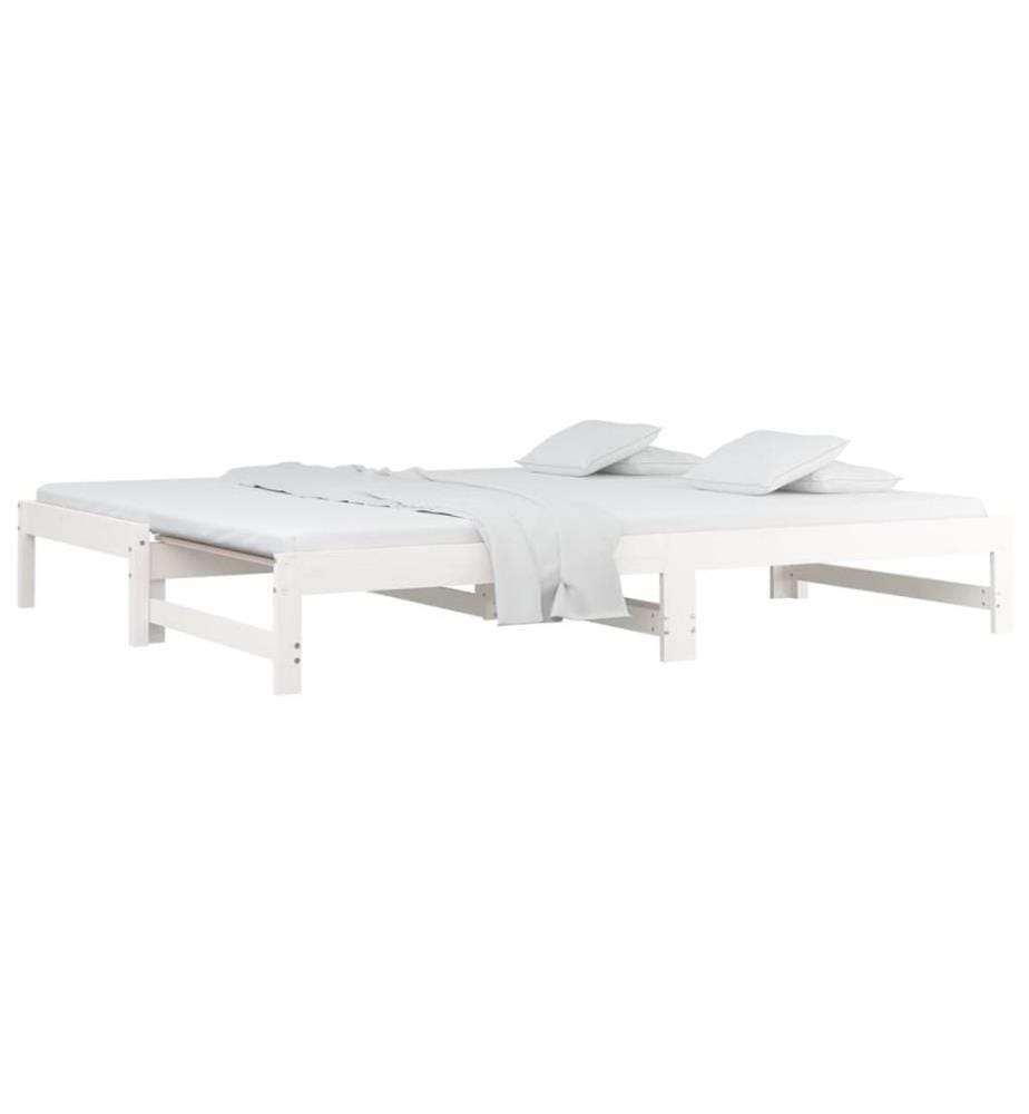 Lit coulissant sans matelas blanc 2x(90x200) cm