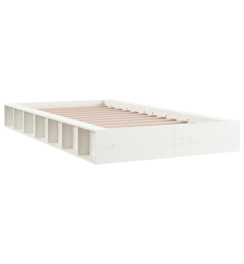 Massivholzbett Weiss 100x200 cm