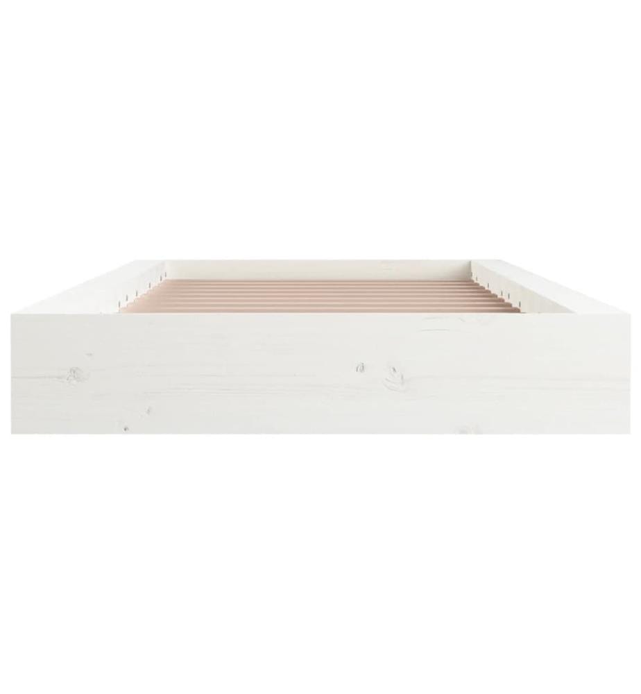 Cadre de lit sans matelas blanc 90x190 cm bois massif