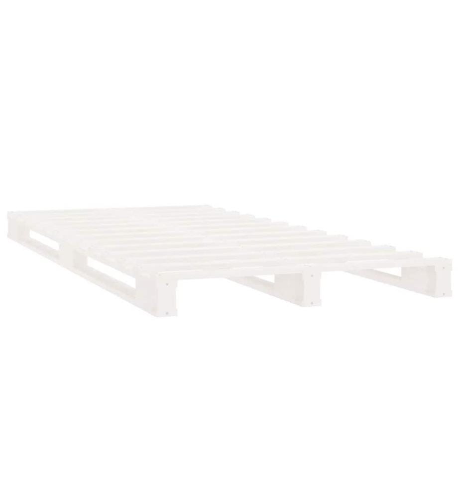 Palettenbett Weiss 100x200 cm Massivholz Kiefer