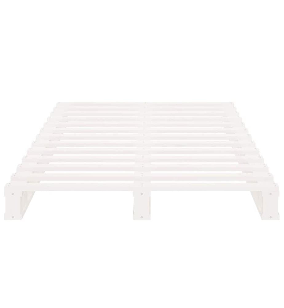 Palettenbett Weiss 100x200 cm Massivholz Kiefer