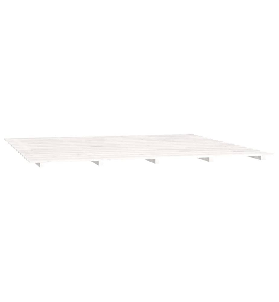 Massivholzbett Weiss 200x200 cm Kiefer