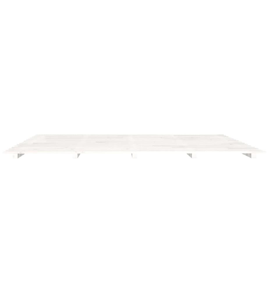 Massivholzbett Weiss 200x200 cm Kiefer