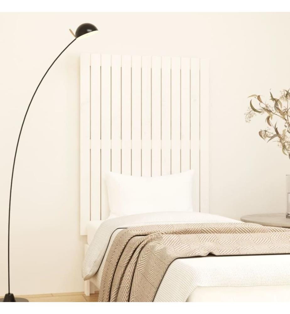 Tête de lit murale Blanc 82,5x3x110 cm Bois massif de pin