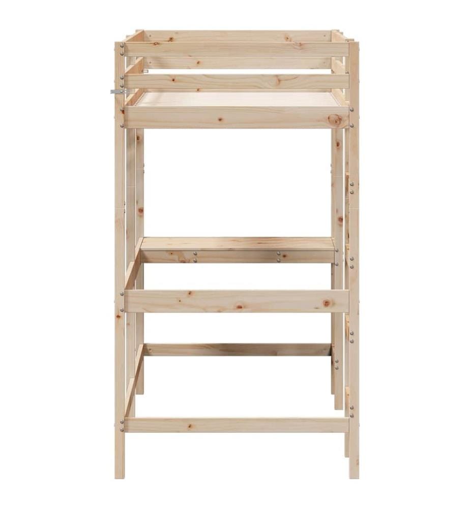 Hochbett mit Schreibtisch 90x190 cm Massivholz Kiefer