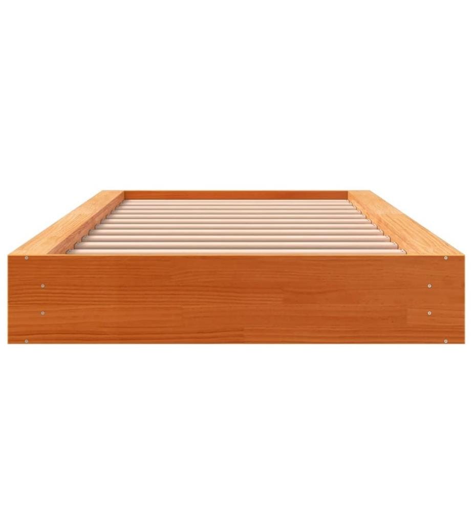 Massivholzbett ohne Matratze Wachsbraun 90x200 Kiefernholz