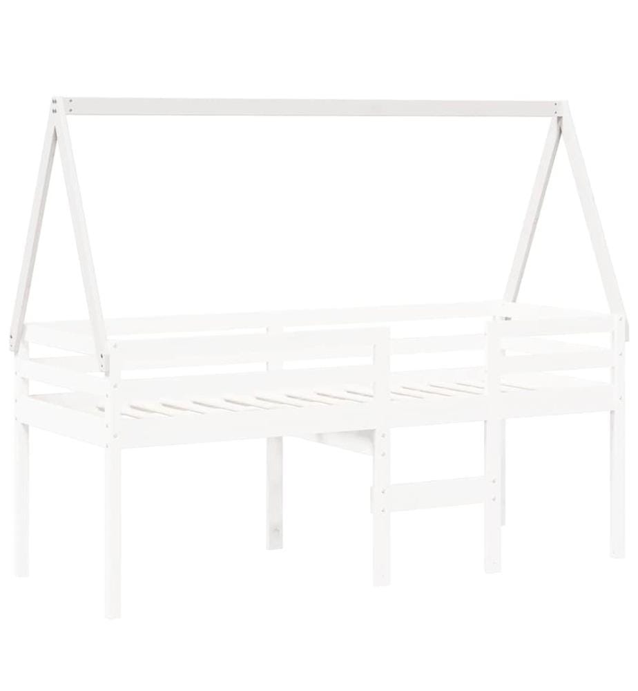 Dach für Kinderbett Weiss 199x95,5x88 cm Massivholz Kiefer