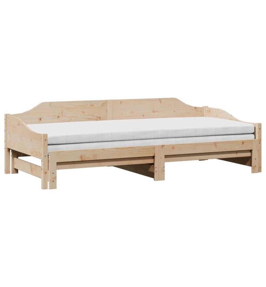 Lit de jour et lit gigogne sans matelas 90x190 cm bois massif