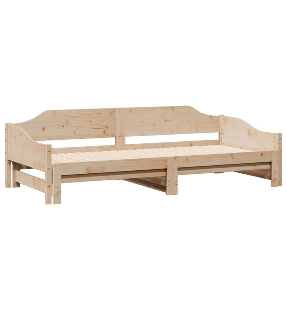 Lit de jour et lit gigogne sans matelas 90x190 cm bois massif