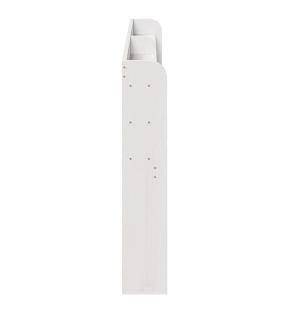 Tête de lit avec étagères blanc 200 cm bois massif de pin