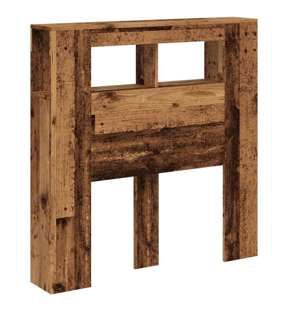 Tête de lit à LED vieux bois 100x18,5x103,5cm bois d'ingénierie