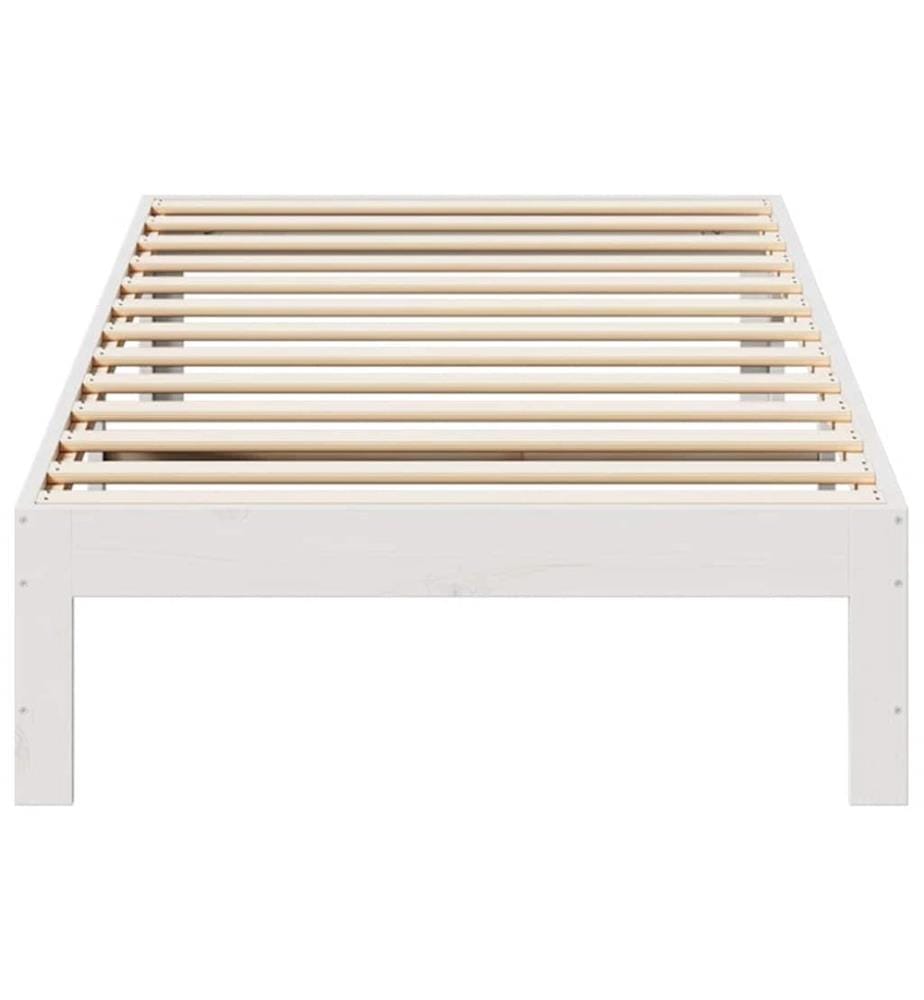 Cadre de lit sans matelas blanc 90x200 cm bois de pin massif