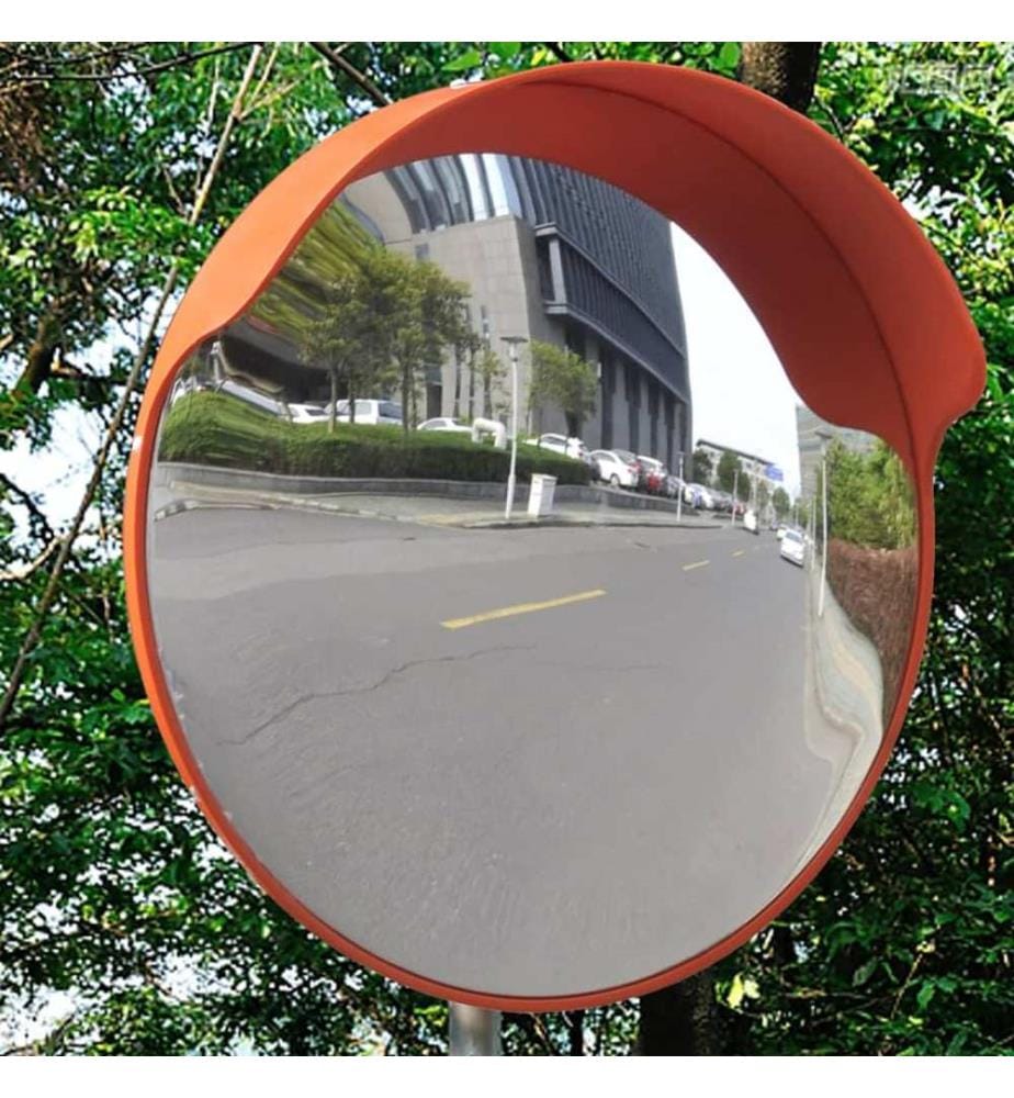Miroir de trafic convexe d'extérieur Plastique PC Orange 45 cm