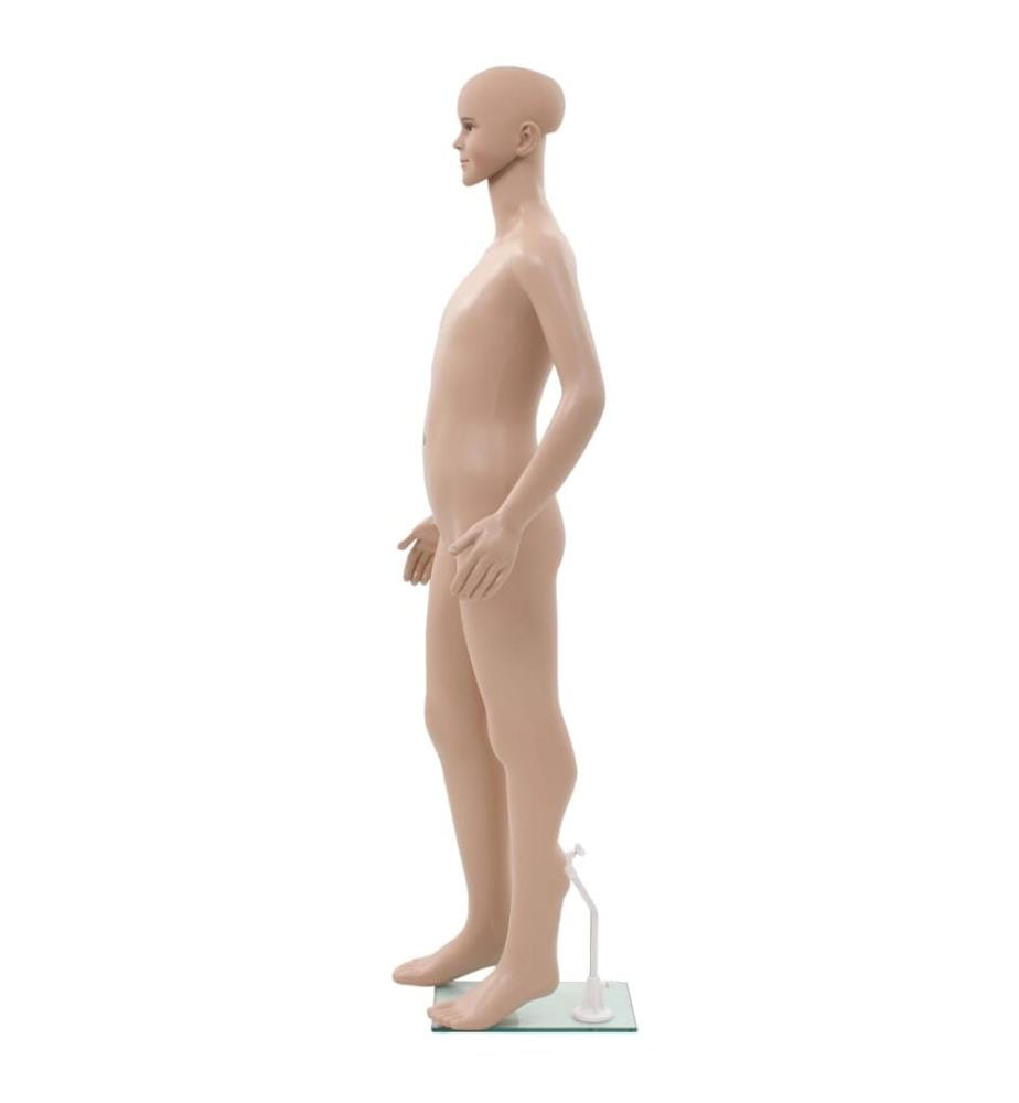 Ganzkörper-Schaufensterpuppe Kind mit Glassockel Beige 140 cm