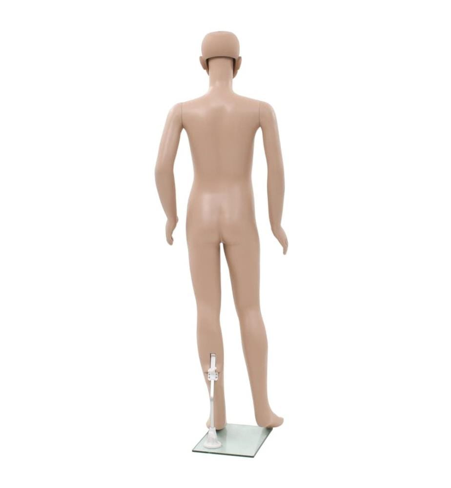 Ganzkörper-Schaufensterpuppe Kind mit Glassockel Beige 140 cm