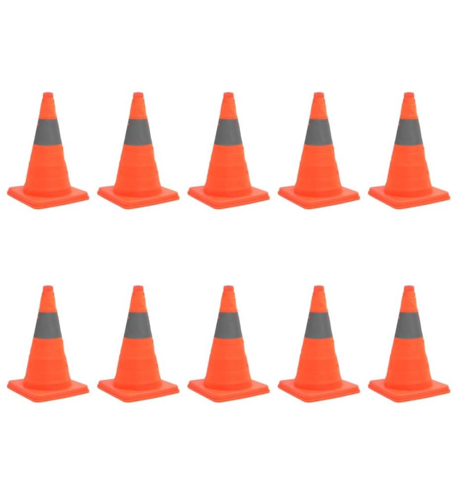 Cônes de signalisation escamotables 10 pcs 42 cm