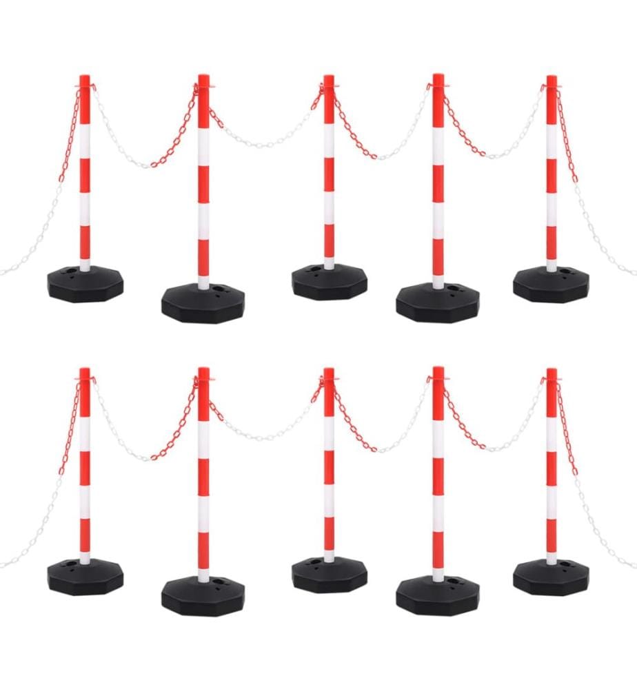 Kettenpfosten-Set mit 10 m Kunststoffkette