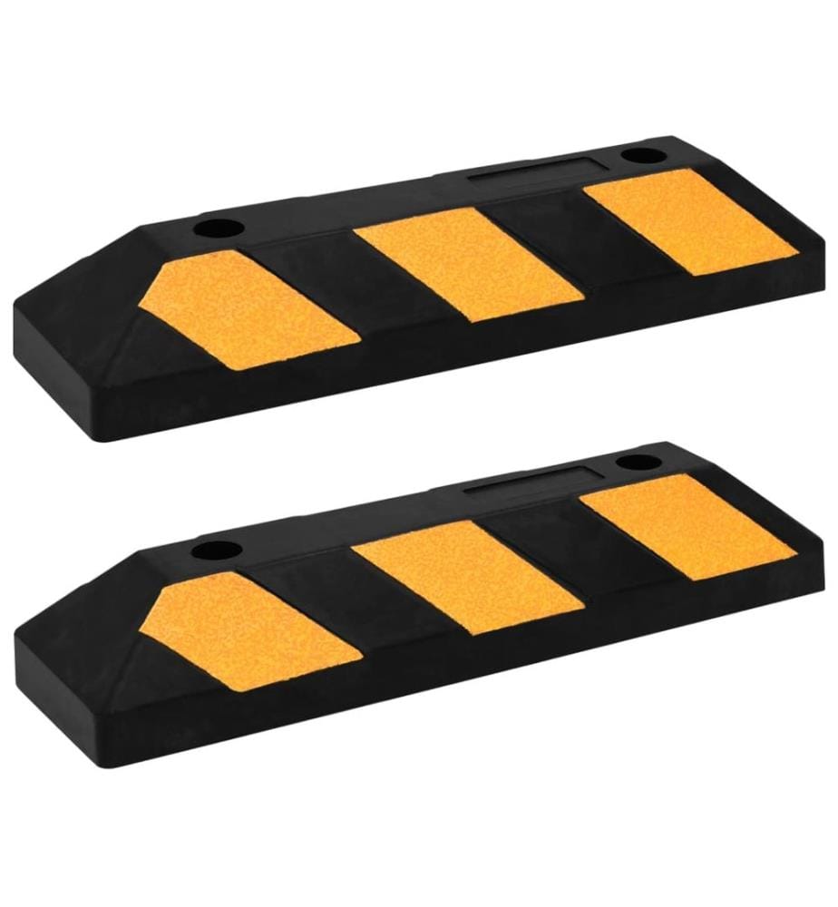 Reflektierende Parkblöcke 2 Stk. 56x15x10 cm Gummi