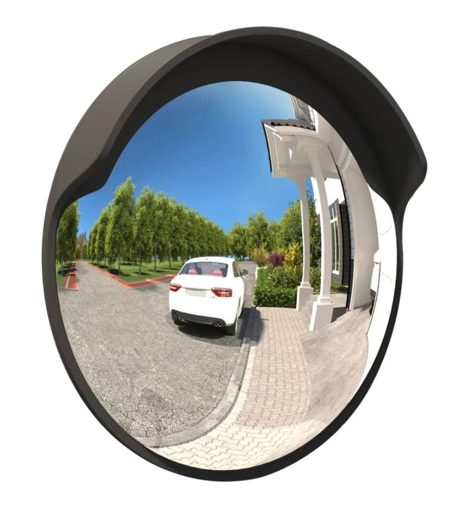Miroir de circulation convexe extérieur noir Ø 60 cm Polycarbonate