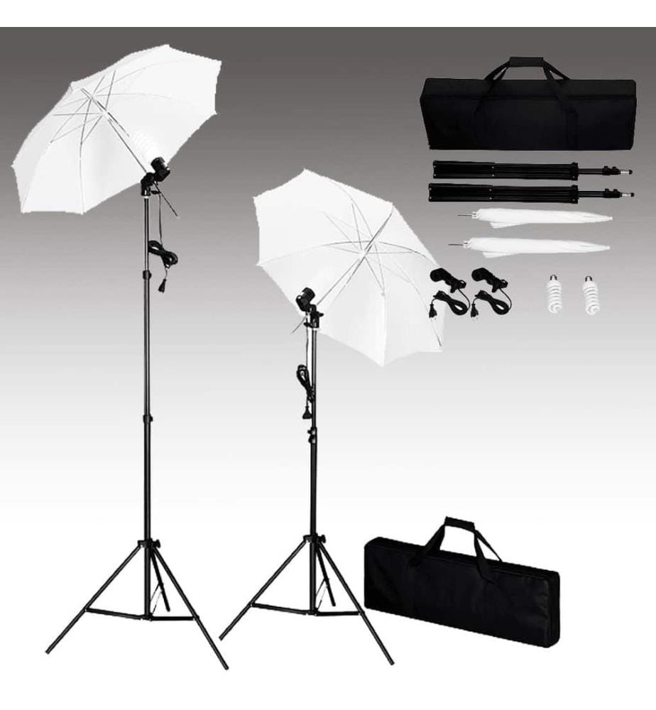 Studiobeleuchtung-Set mit Stative & Schirme