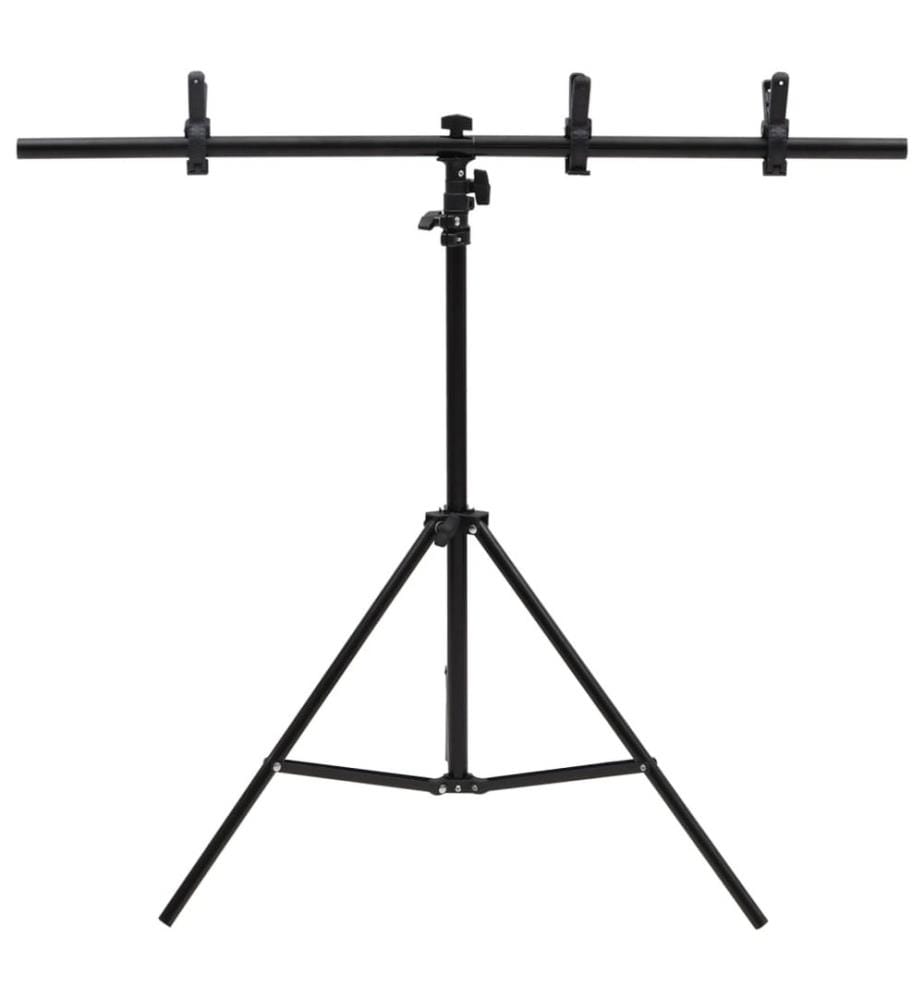 Support de fond en forme de T Noir 91x60x(70-200) cm