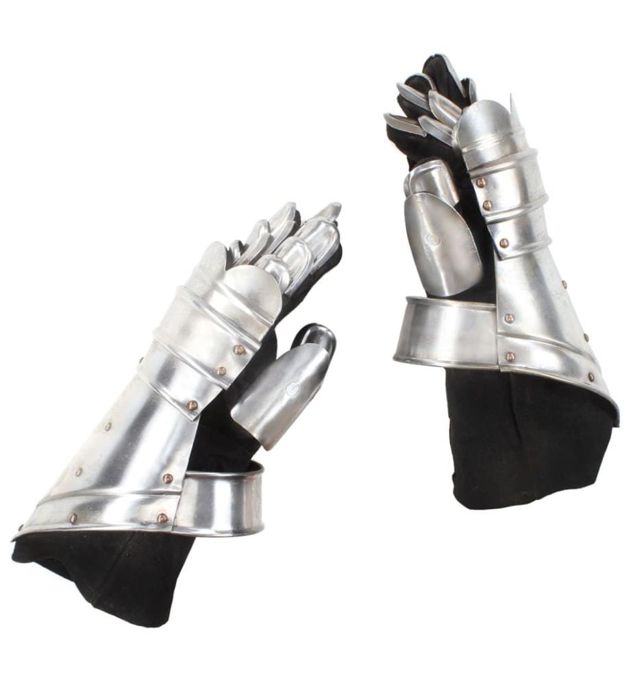 Mittelalterliche Panzerhandschuhe Replik LARP Silbern Stahl