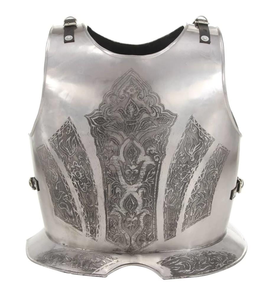 Cuirasse d'armure corporelle chevalier médiéval Argenté Acier