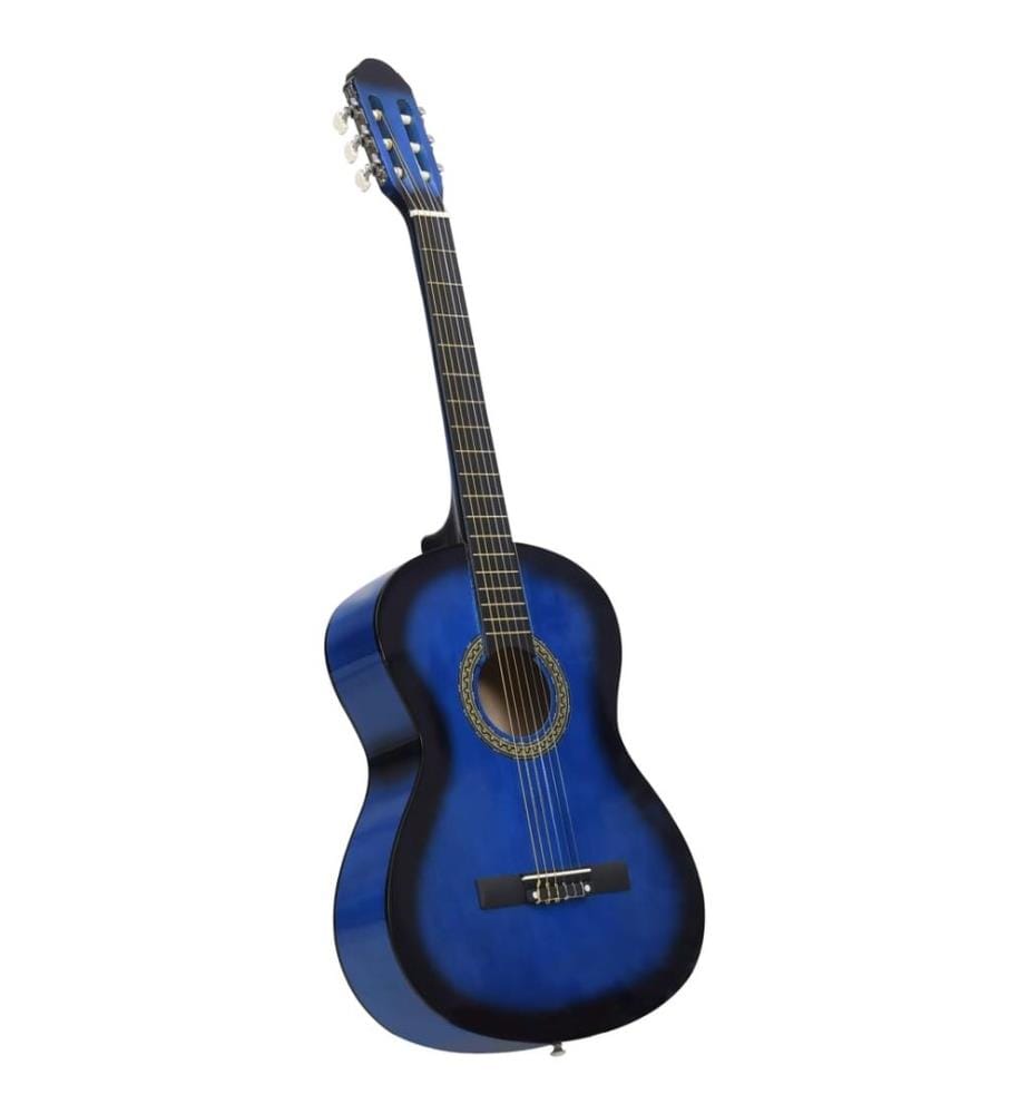 Guitare classique avec sac pour débutants Bleu 4/4 39"