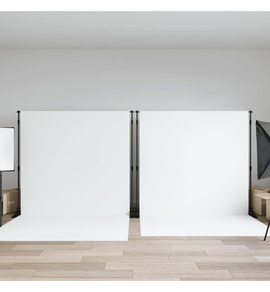 Hintergrundstative 2 Stk. Schwarz 305x243 cm Stahl