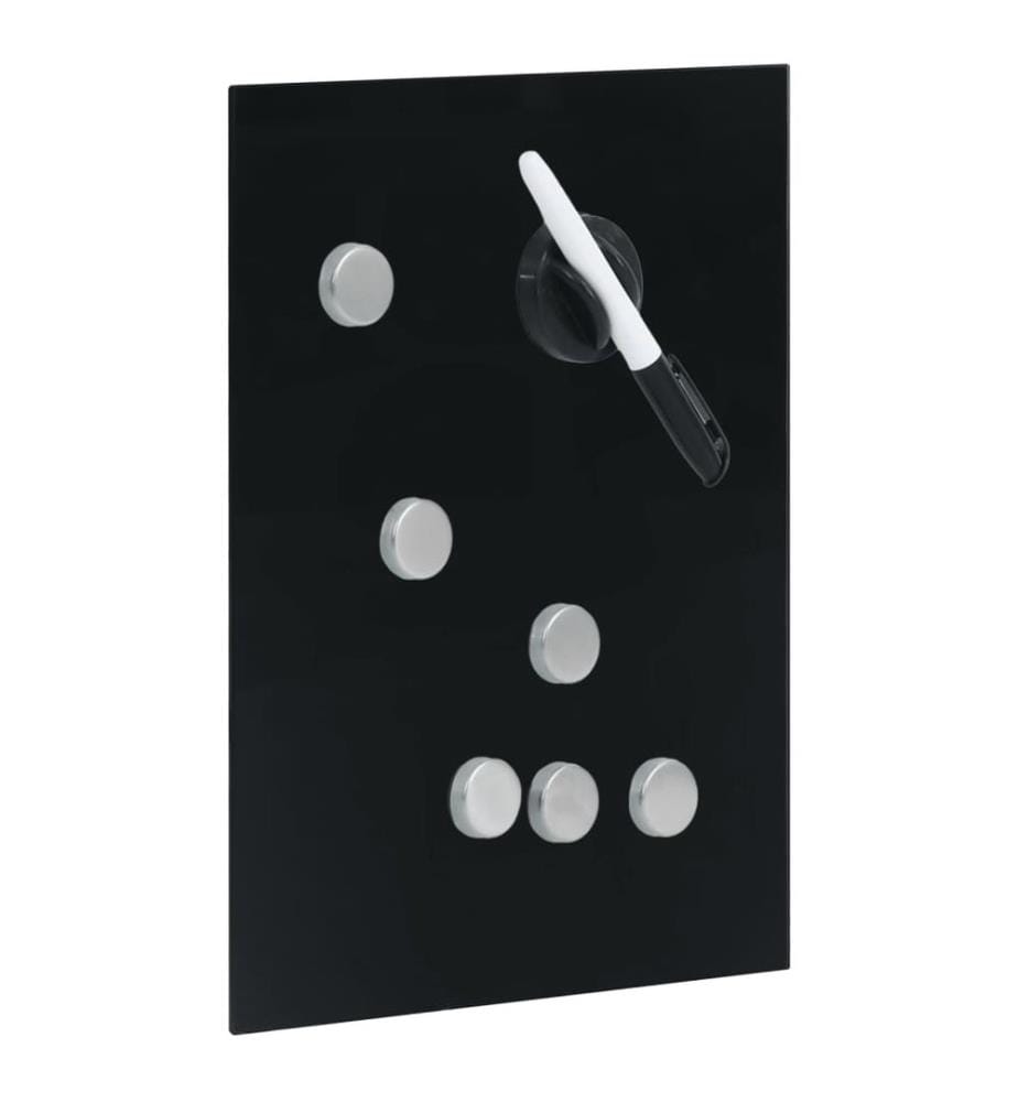 Schlüsselkasten mit Magnettafel Schwarz 30x20x4 cm