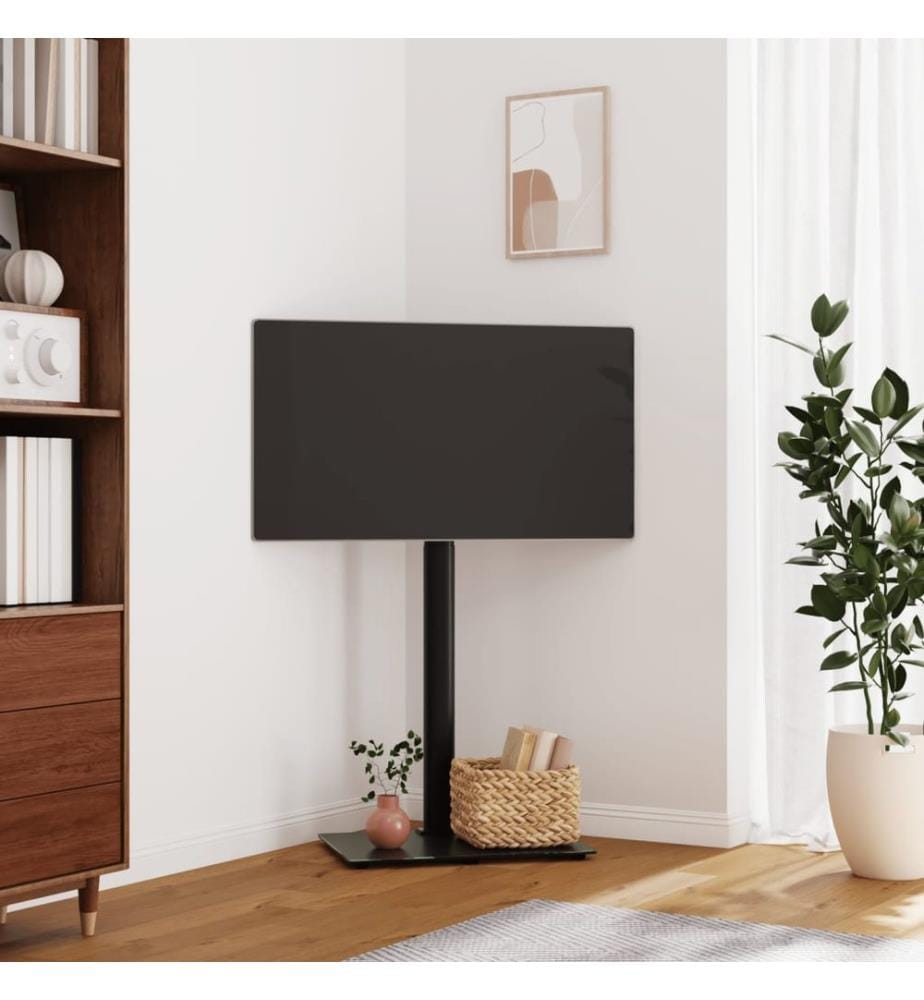 Meuble TV d'angle 1 niveau pour 32-65 pouces noir