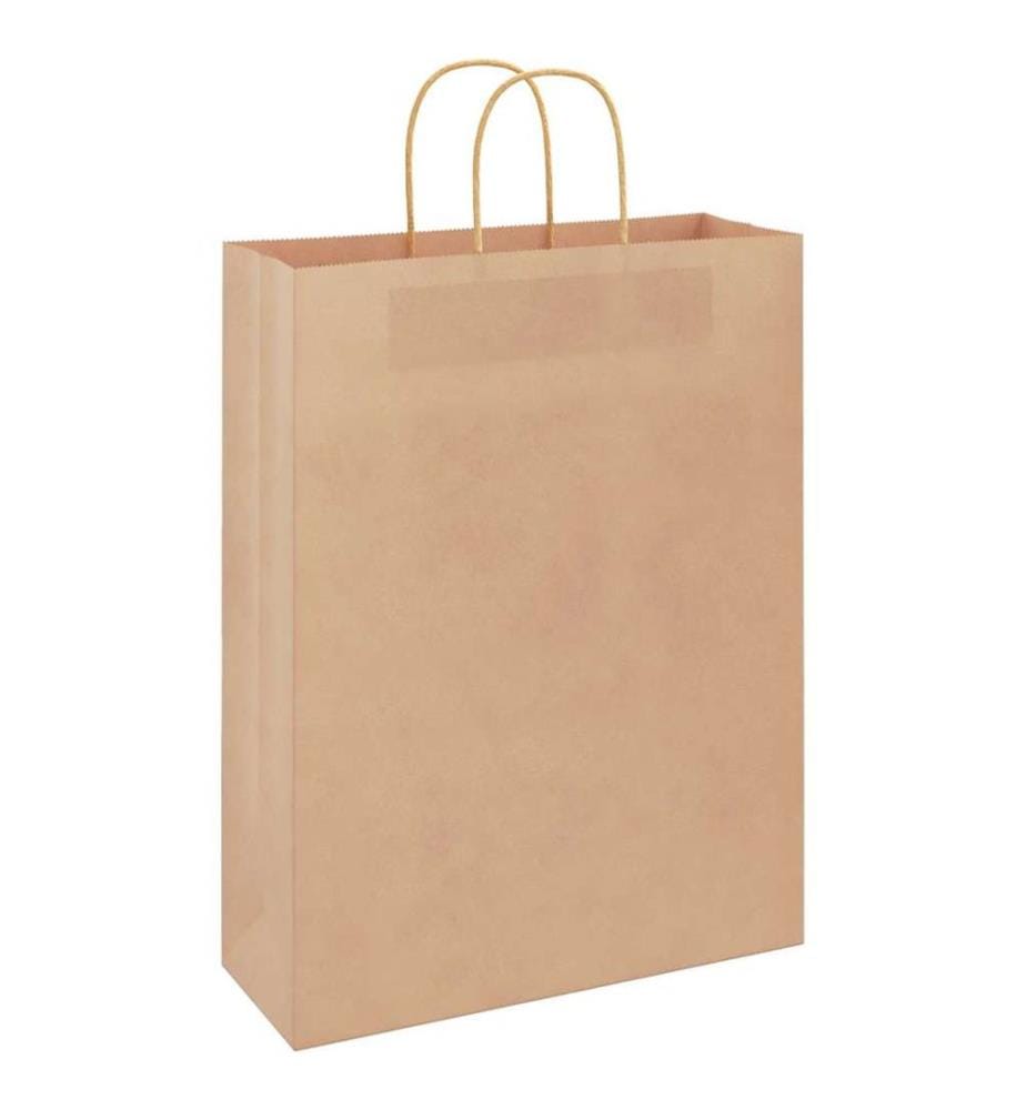 Papiertragetaschen 50 Stk. mit Henkeln Braun 32x12x42 cm