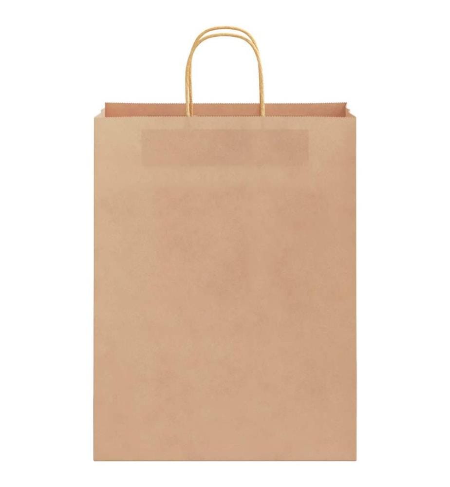 Papiertragetaschen 50 Stk. mit Henkeln Braun 32x12x42 cm