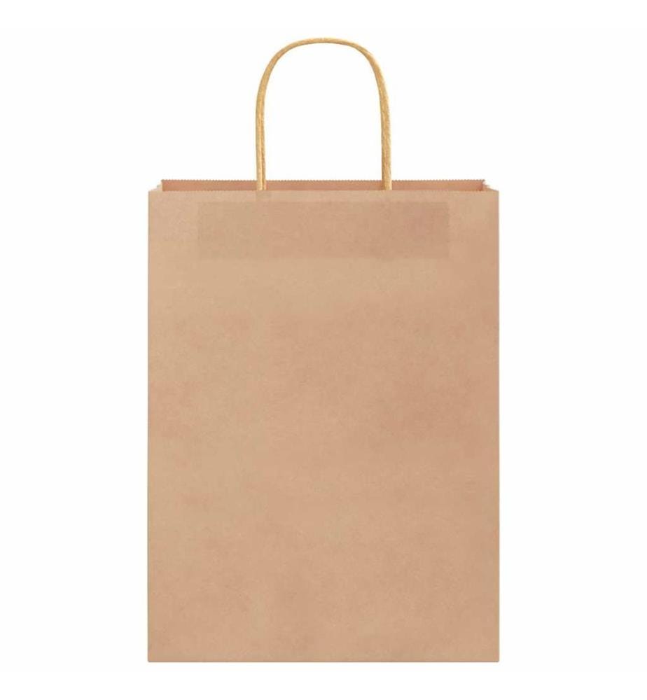 Papiertragetaschen 250 Stk. mit Henkeln Braun 26x12x35 cm