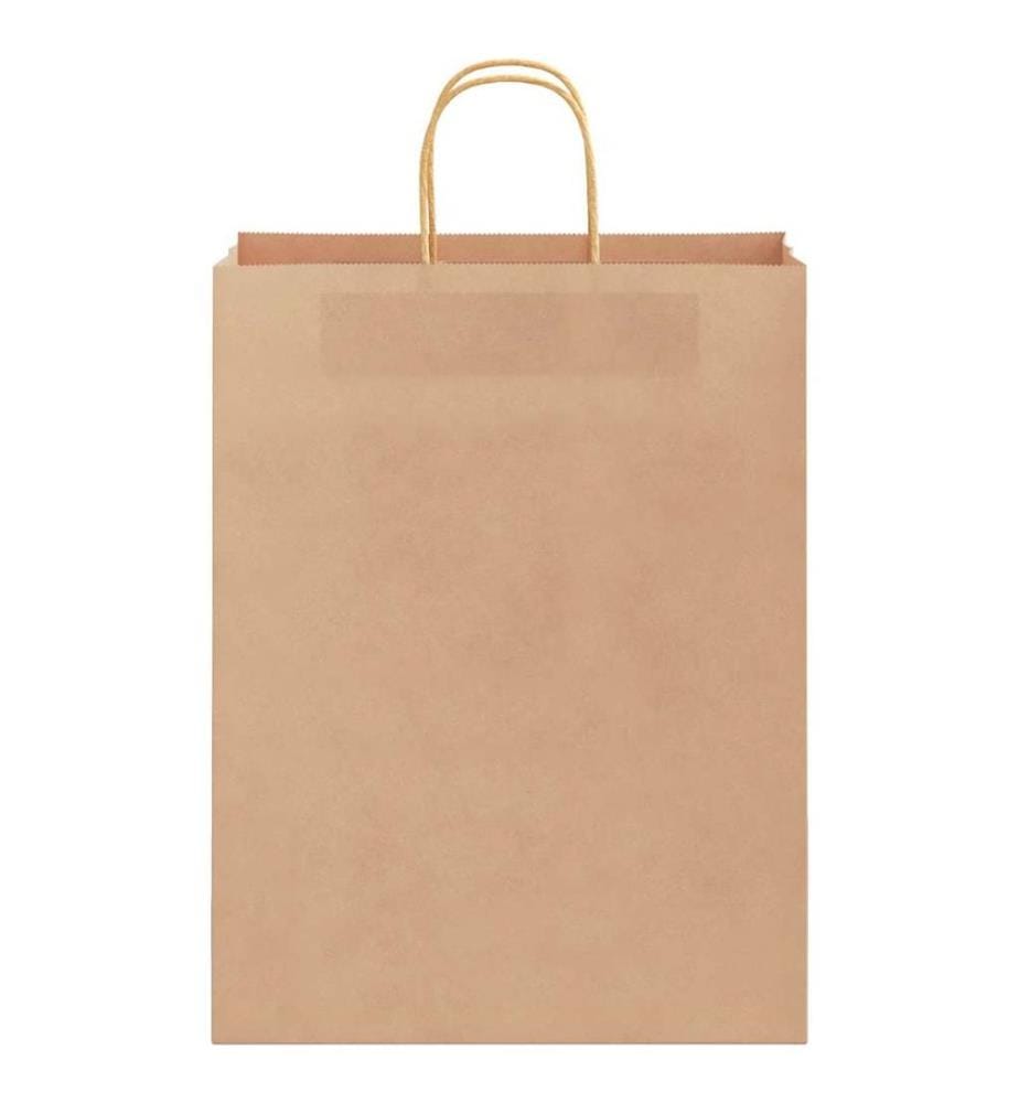 Papiertragetaschen 250 Stk. mit Henkeln Braun 32x12x42 cm
